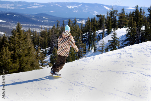 Snowboarder on Mt. Bachelor