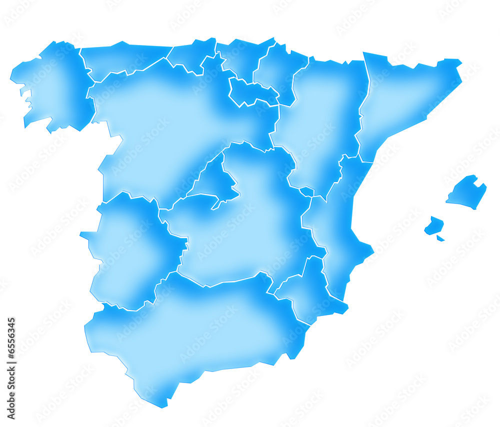 Obraz premium Carte Espagne Deep Blue