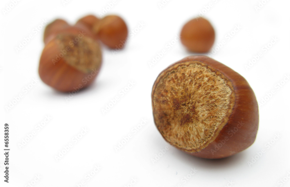 Hazelnuts isolated on white background Hazelnuts isolated on white background