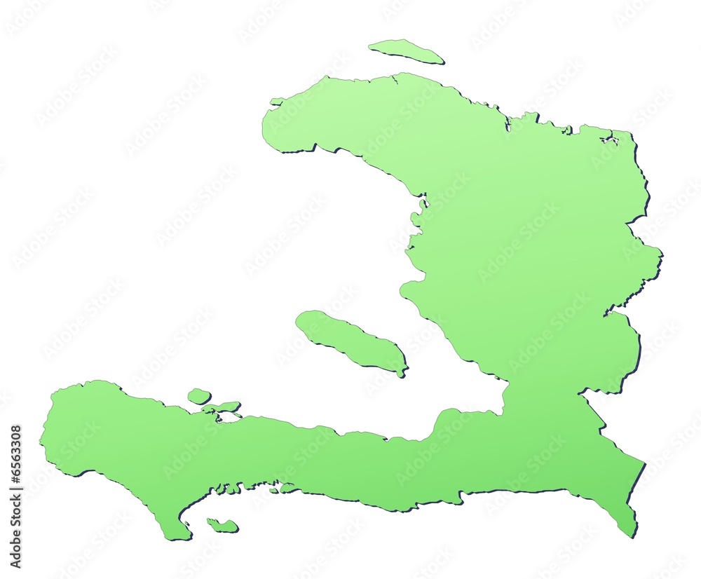 Haiti map filled with light green gradient