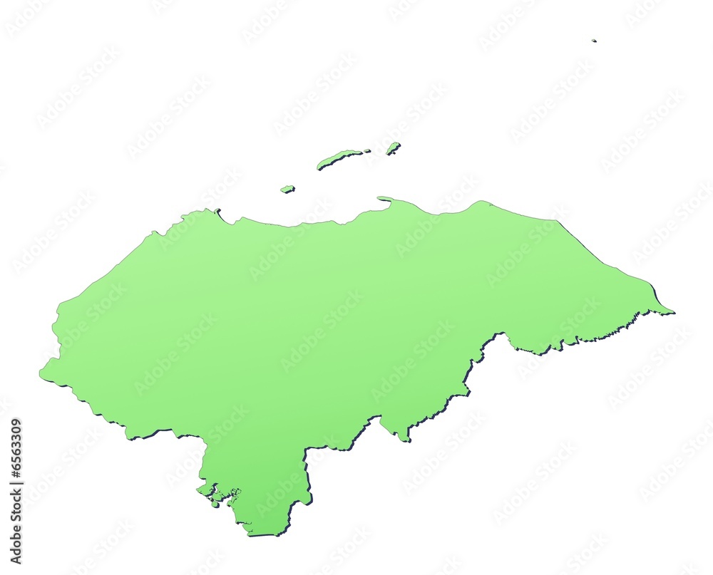 Obraz premium Honduras map filled with light green gradient