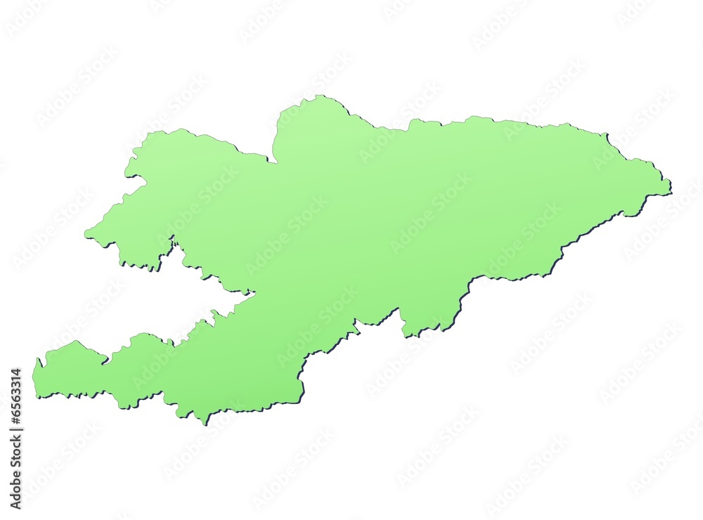 Kyrgyzstan map filled with light green gradient