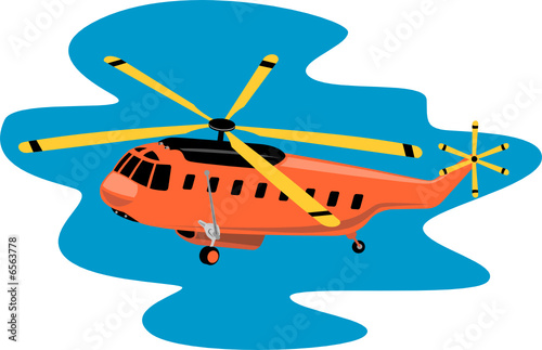 Helicopter on white background