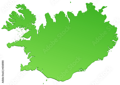 Carte de l Islande verte