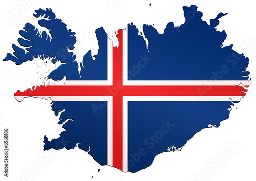 Carte de l'Islande (drapeau)