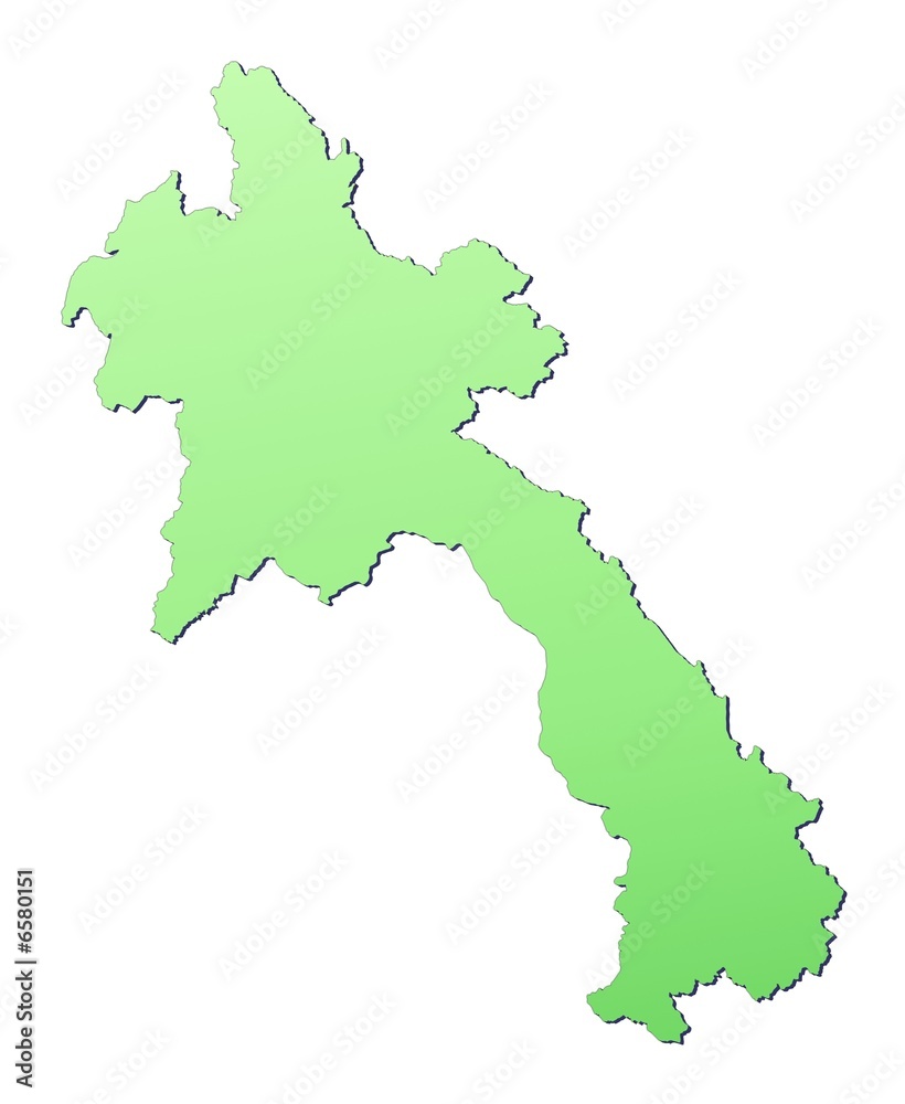 Laos map filled with light green gradient