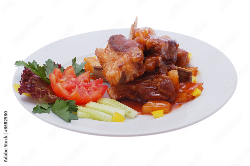 meat dish isolated