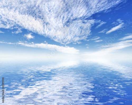 Fototapeta Naklejka Na Ścianę i Meble -  Beautiful ocean sea view with sky reflection