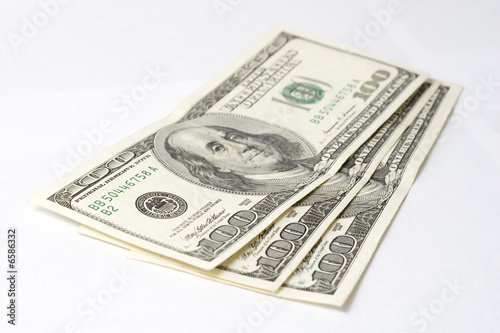 American Dollars paper money, isolated on white background
