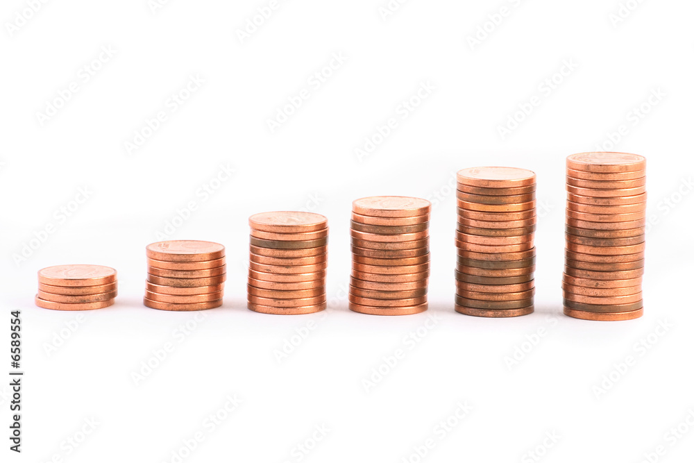 stairs to wealth, made of columns of coins. stairs to wealth, made of columns of coins.