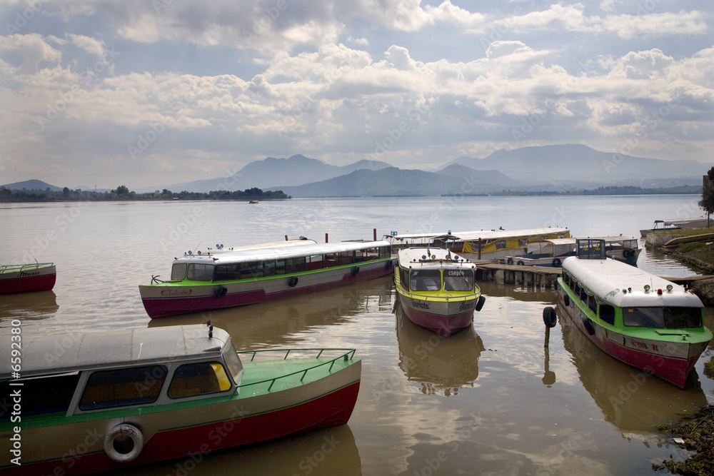 Taxi Boat Janitizo Island Patzcuaro Lake Mexico Taxi Boat Janitizo Island Patzcuaro Lake Mexico