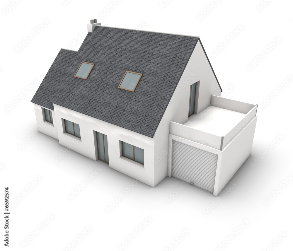 Wohnhaus mit Balkon und Garage Wohnhaus mit Balkon und Garage