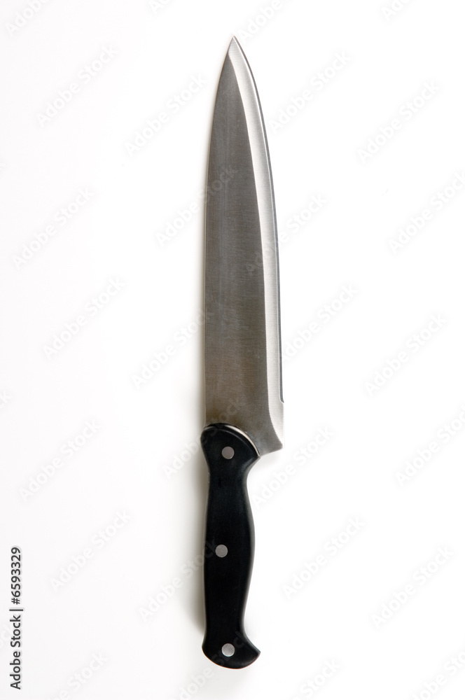 Isolated Chefs knife on white background with path Isolated Chefs knife on white background with path
