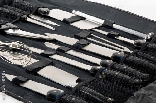 Professional Chef's knife set in black case photo