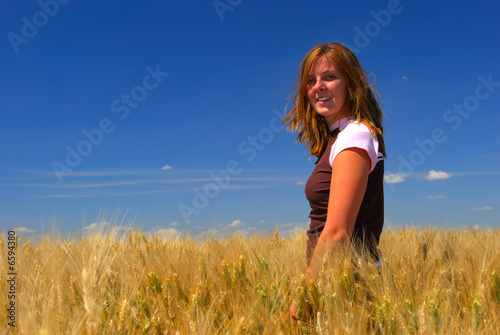 Happy Woman in Durum Wheat