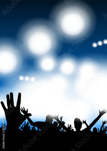 Happy people having fun at concert