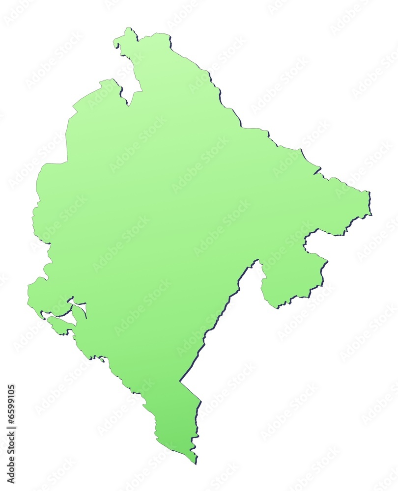 Montenegro map filled with light green gradient