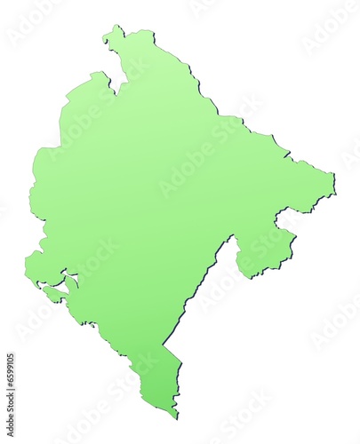 Montenegro map filled with light green gradient