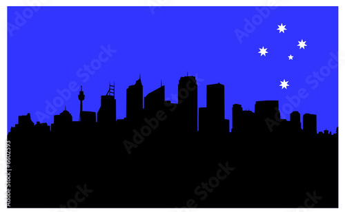 Skyline Sydney - weißes Kreuz