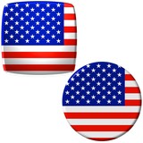 US-Flagge auf Buttons