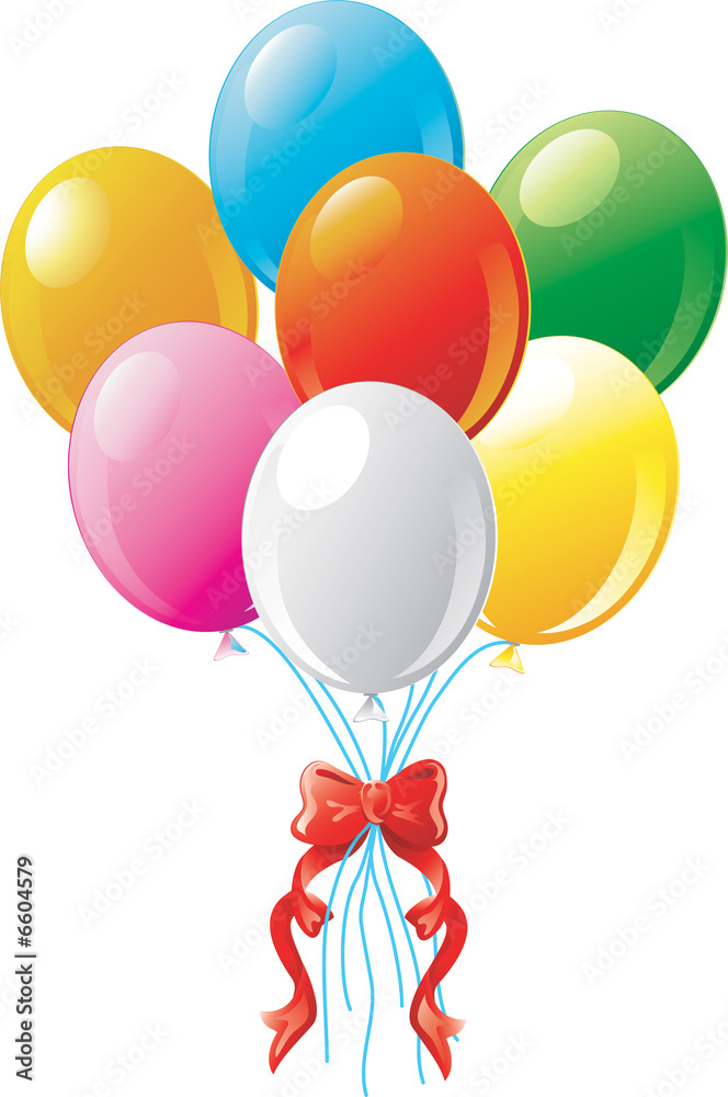 Party balloons on white Party balloons on white