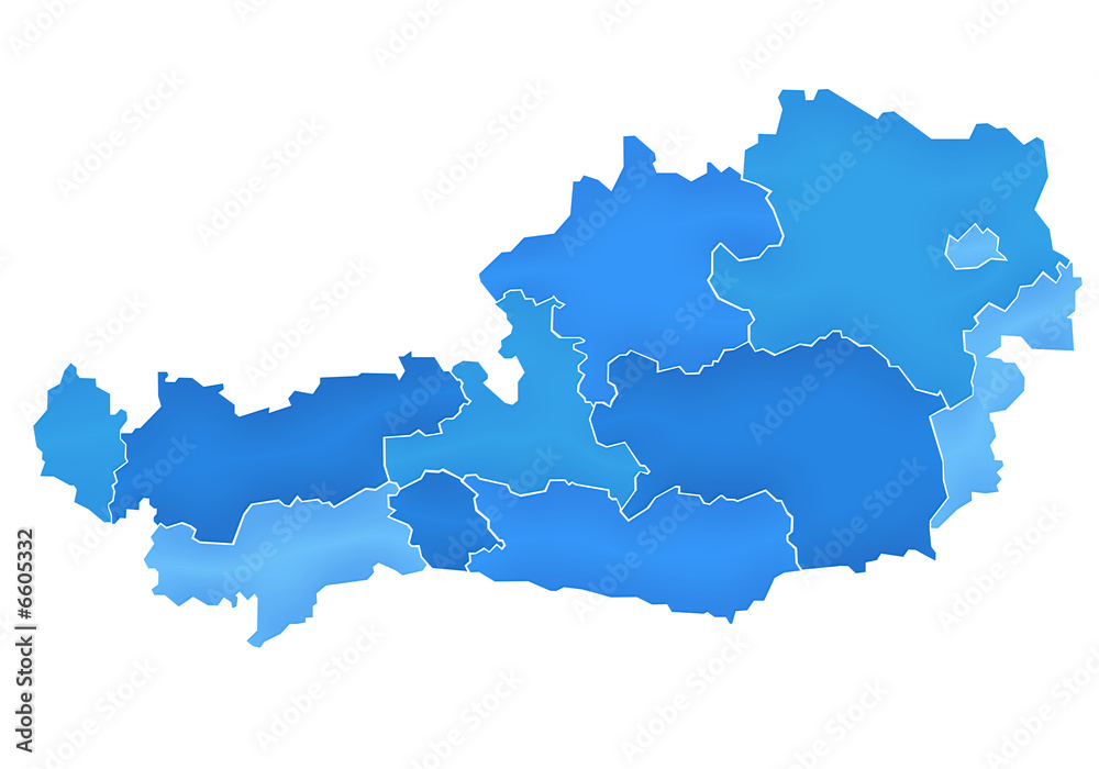 Carte Autriche Camaieu Bleu Satin