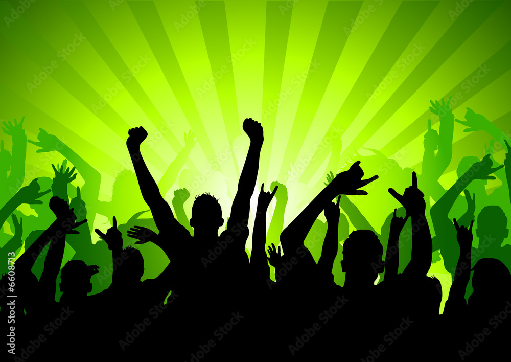 Excited Party Crowd Excited Party Crowd