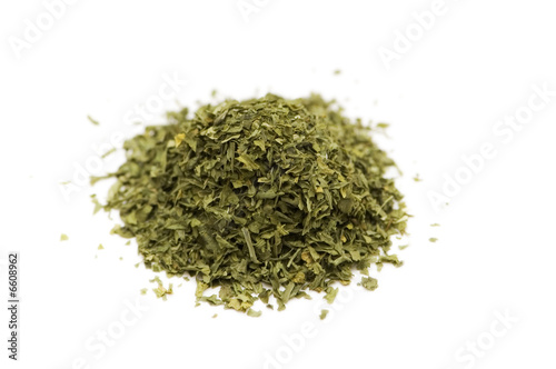 Green herbs isolated on the white background