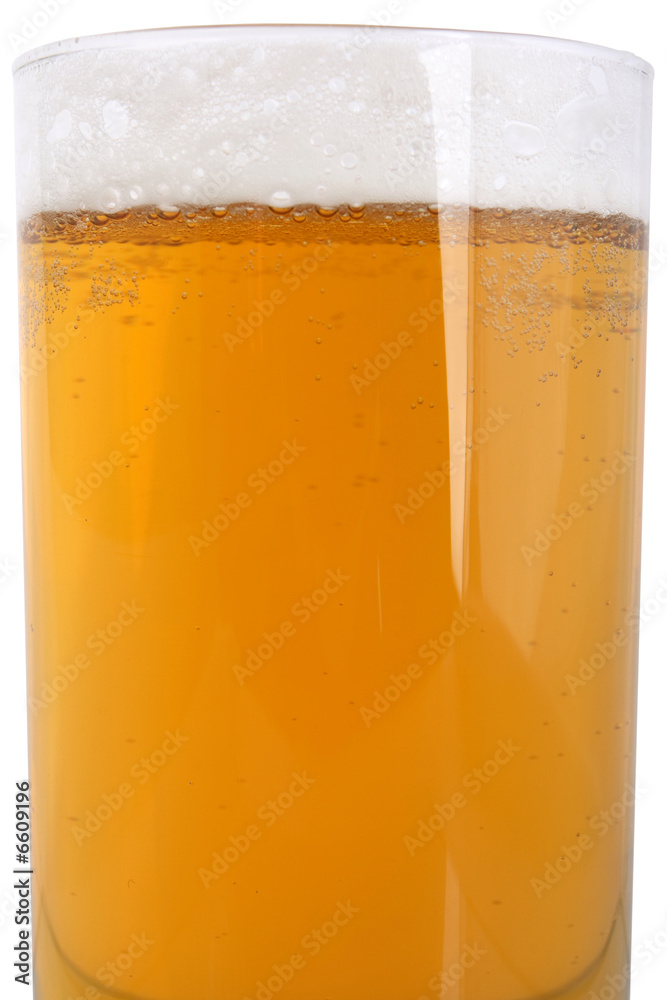 Glass of beer close-up with froth Glass of beer close-up with froth