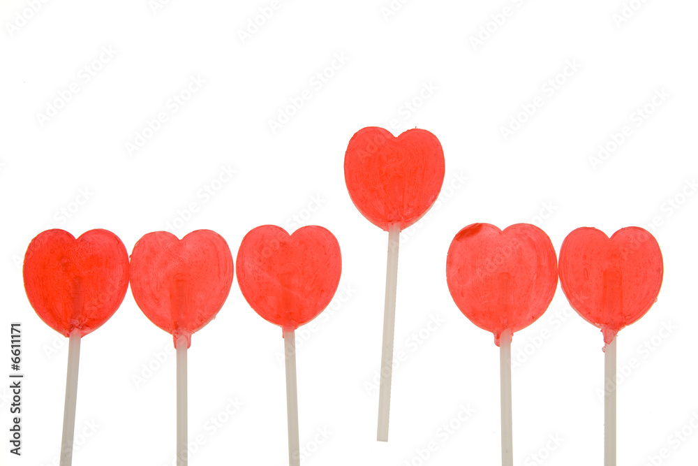 red lollipop hearts