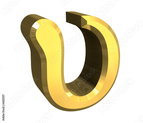 upsilon symbol in gold (3d) photo
