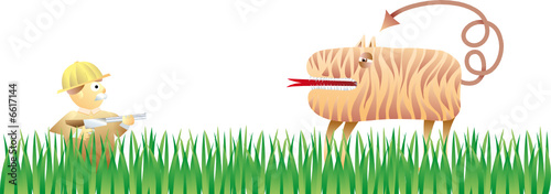 hunter that found a strange tiger