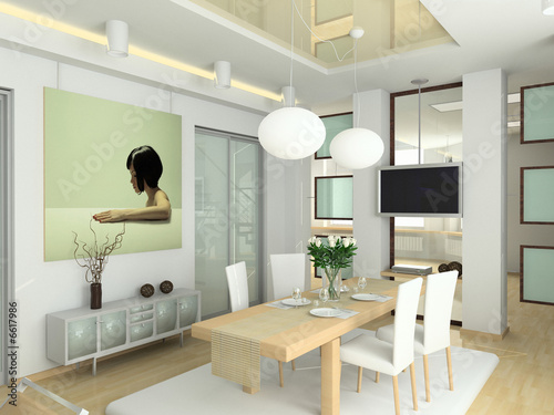 modern interior in big house