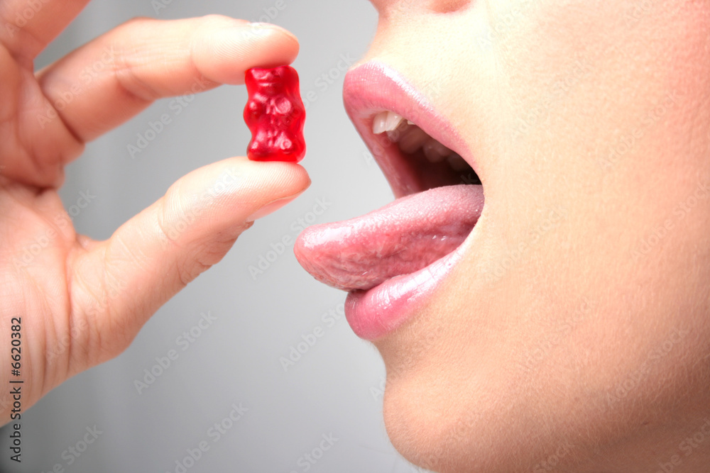 Naklejka premium zunge kuss lippen