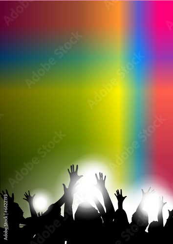 Happy people having fun at concert
