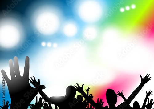 Happy people having fun at concert