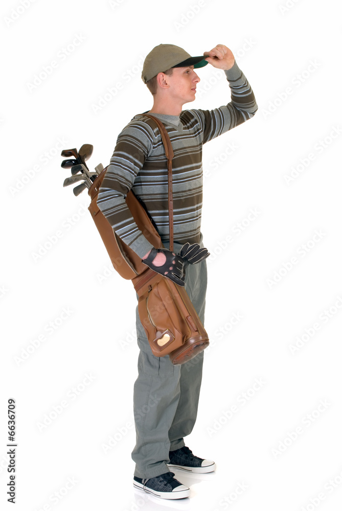 Naklejka premium Young male golfer