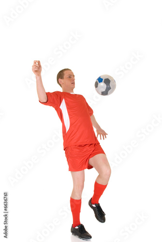 Young male soccer player