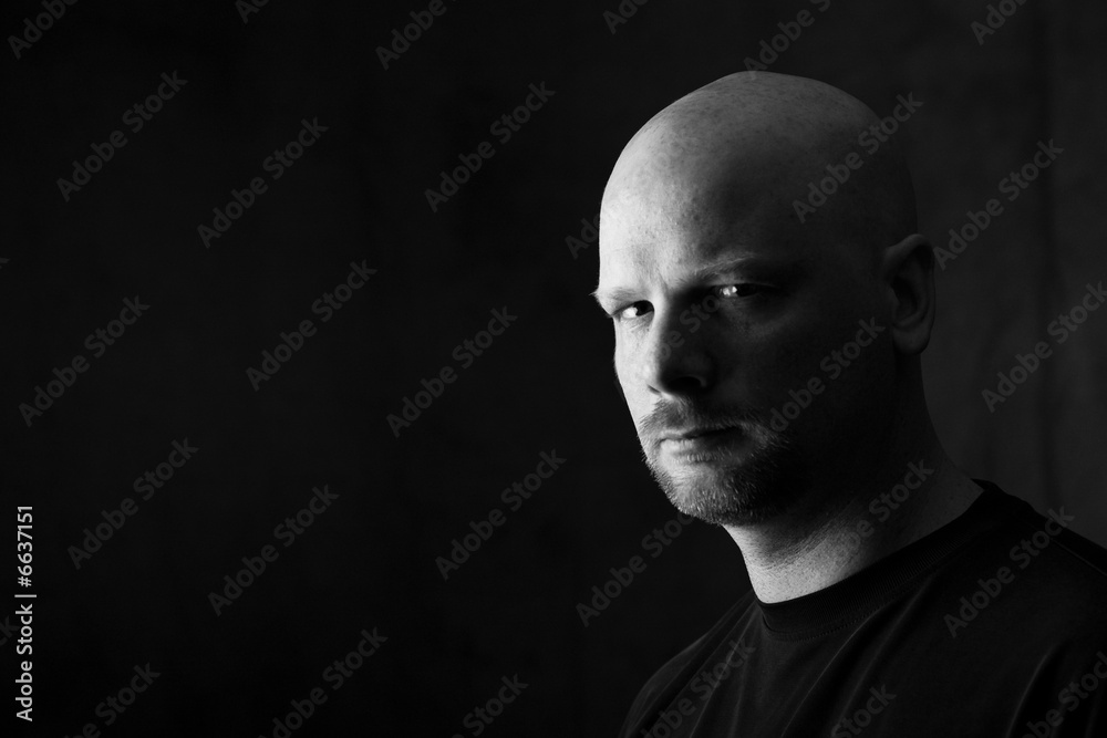 Handsome man with intense face