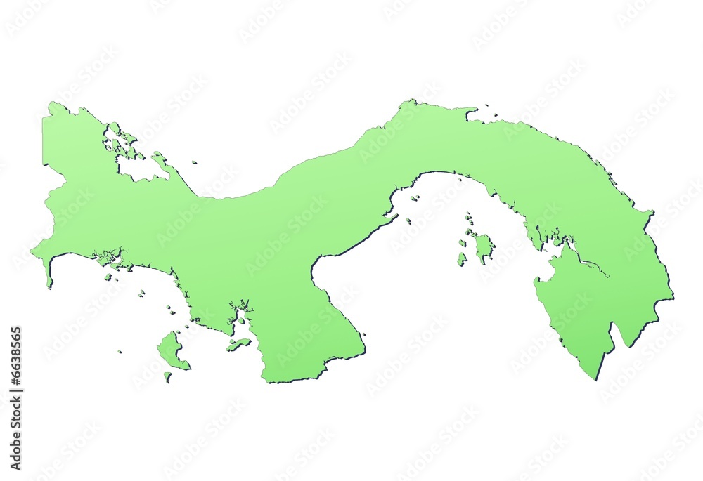 Panama map filled with light green gradient