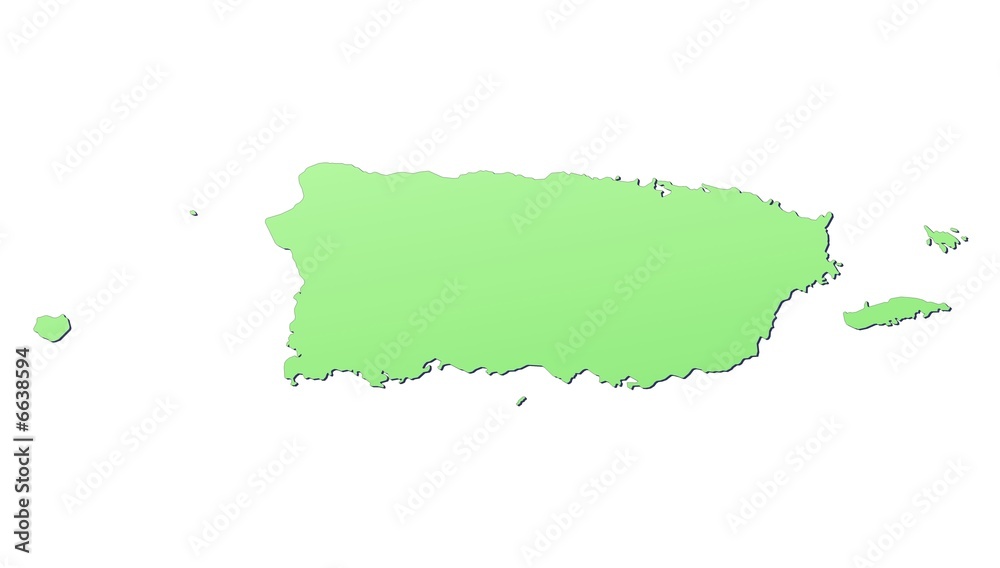 Fototapeta premium Puerto Rico map filled with light green gradient