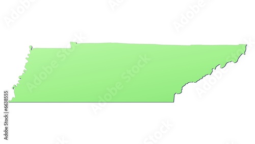 Tennessee (USA) map filled with light green gradient