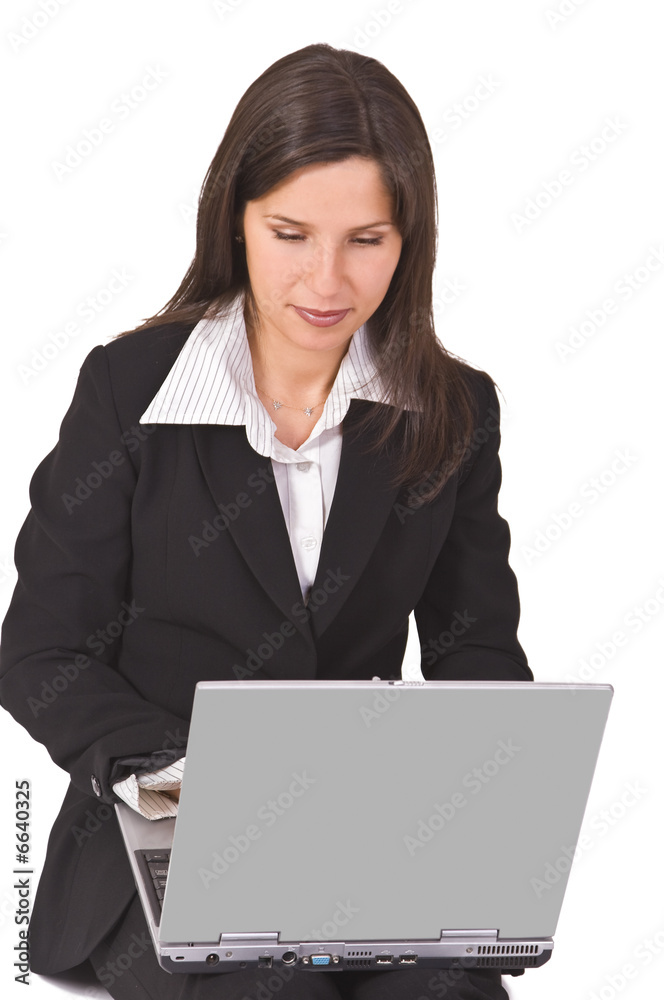 Working on a laptop Working on a laptop