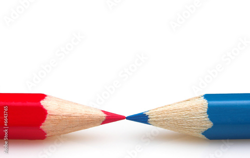 Red and blue crayons