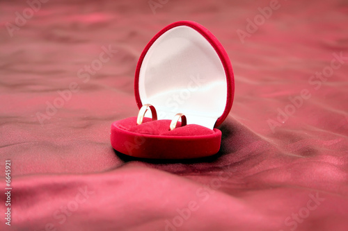 wedding rings in the red box © Sergey