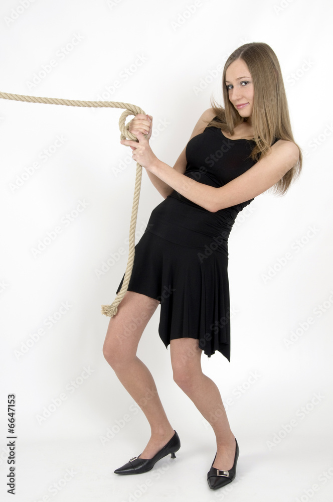 Fototapeta premium girl with the rope