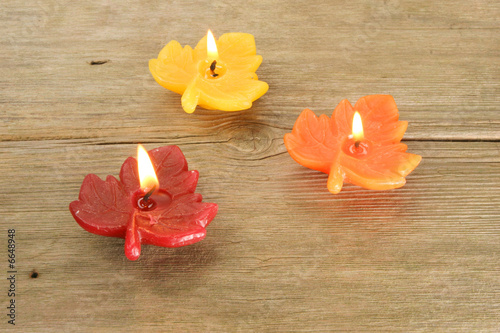 Three leaf candles