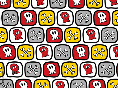 cartoon skulls and bones pattern (vector)
