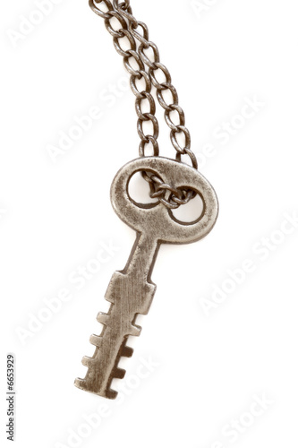 Antique key isolated