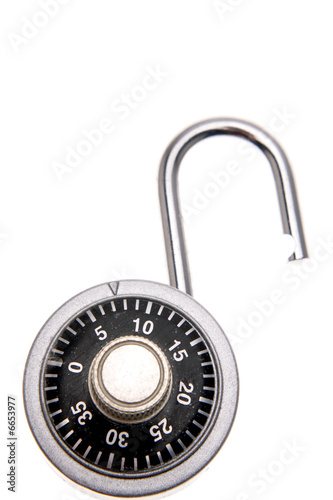 Open padlock isolated